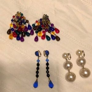 3 pair of vintage earrings